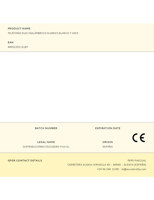 Teléfono duo inalámbrico xl4902s blanco y gris