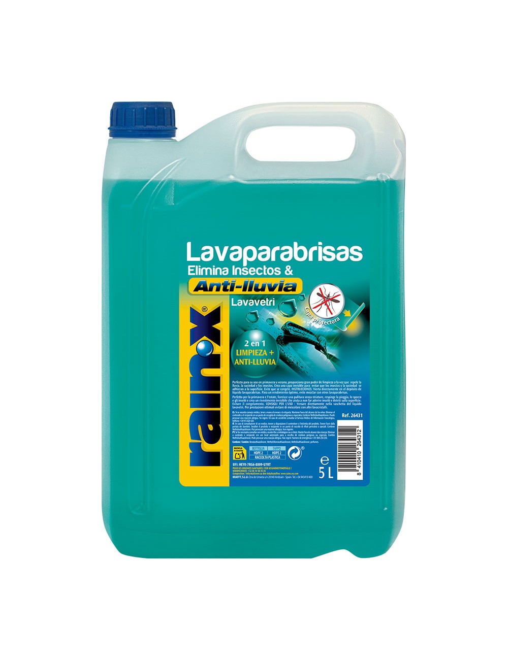 Lavaparabrisas eliminador de insectos y anti - lluvia 5 l