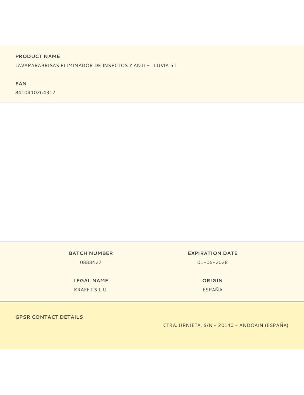 Lavaparabrisas eliminador de insectos y anti - lluvia 5 l