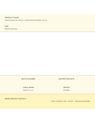 Renovador de faros y limpiador extremo 325 ml