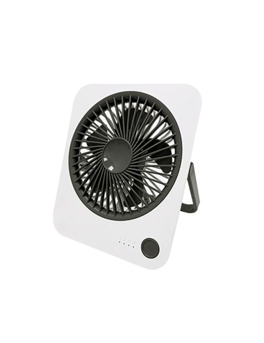 Ventilador de mesa recargable, 1200 mah, blanco y negro