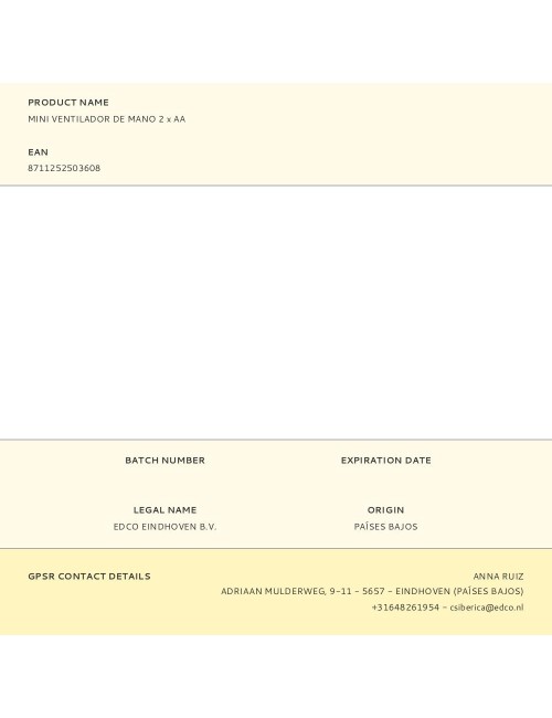 Mini ventilador de mano 2 x aa