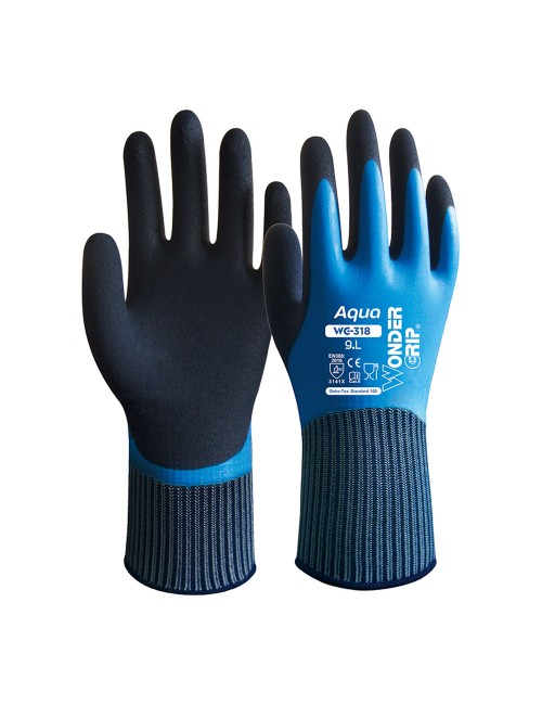 Guante nailon doble recubrimiento latex, 100% resistente al agua, t-09