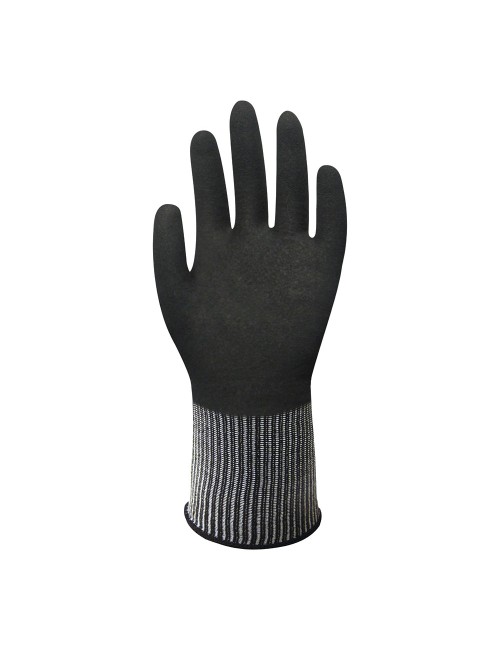 Guante nailon / spandex, palma doble recubrimiento nitrilo, t-10