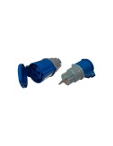 Adaptador schuko macho a cetac hembra, 2p+t, 250 v 16 a, azul y gris