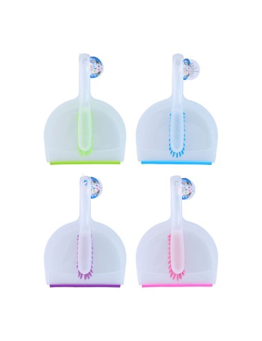 Pala y cepillo de plástico 31 x 22 x 8 cm, colores surtidos