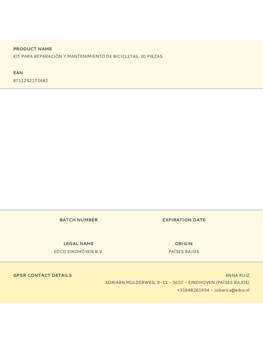 Kit para reparación y mantenimiento de bicicletas, 20 piezas