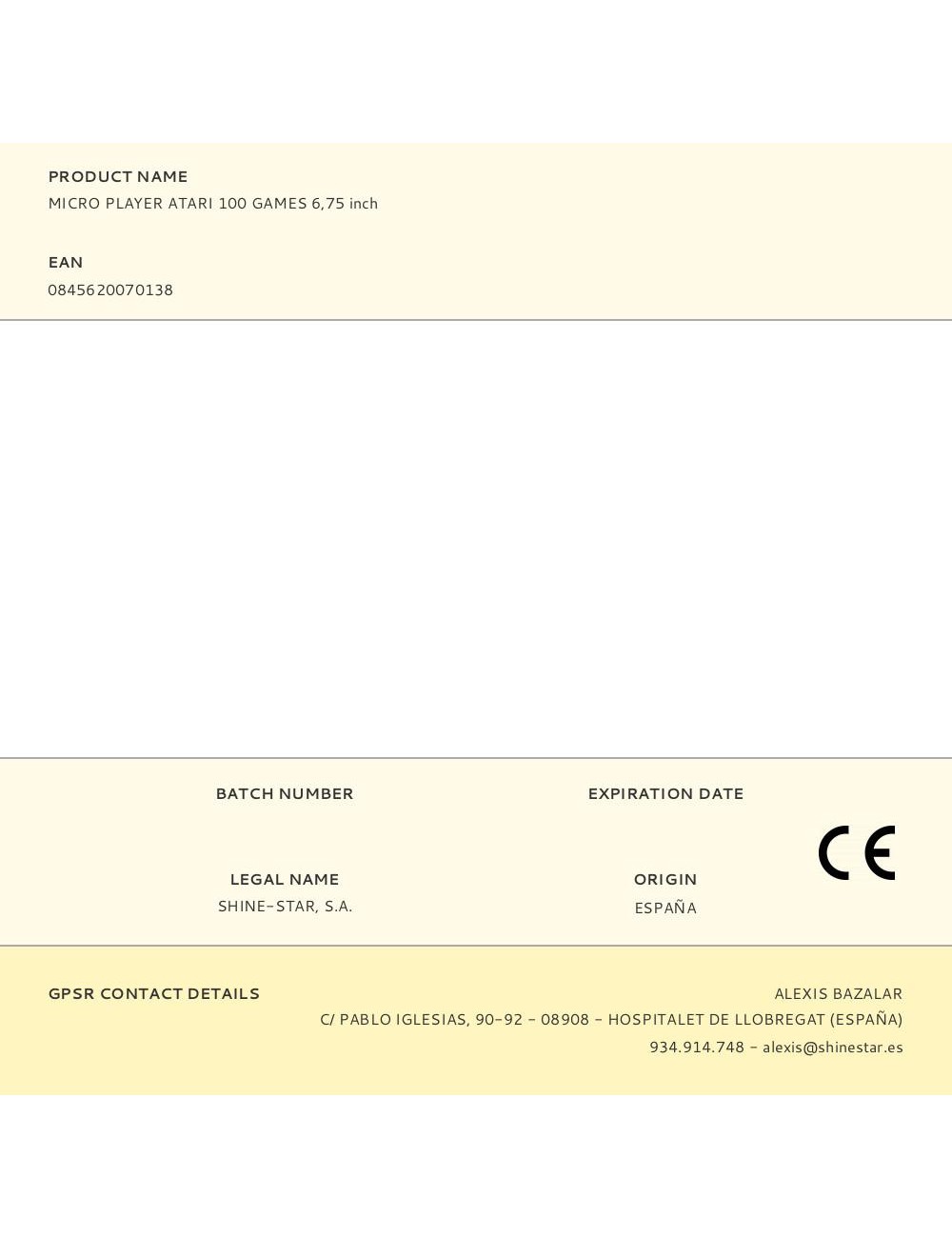 Micro player atari 100 games 6,75 inch