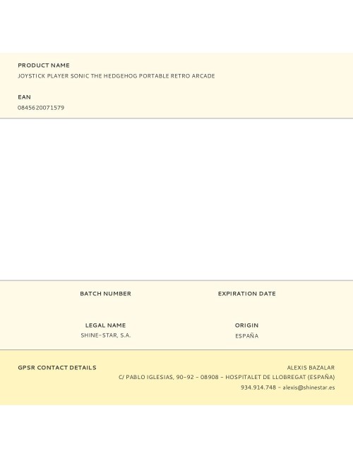 Joystick player sonic the hedgehog portable retro arcade