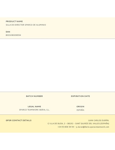 Silla de director sparco de aluminio