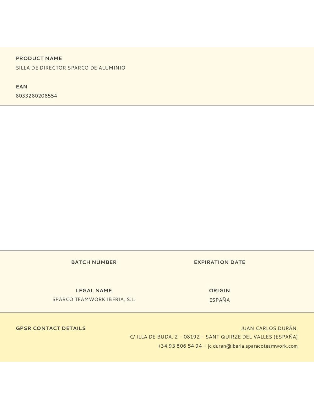 Silla de director sparco de aluminio