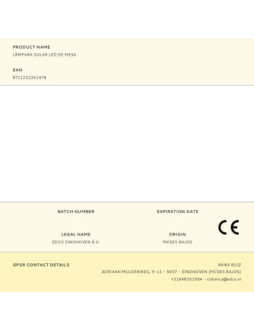 Lámpara solar led de mesa