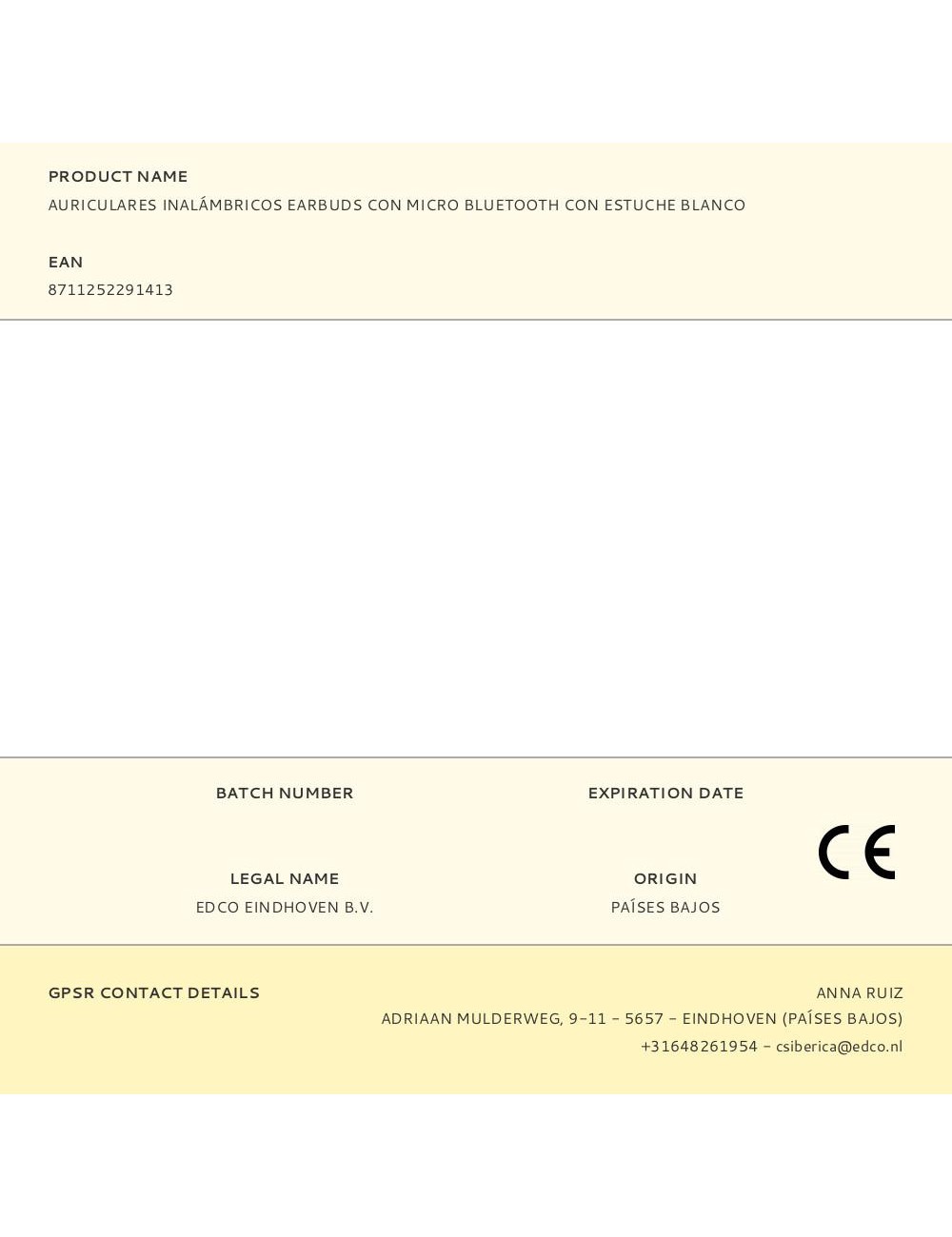 Auriculares inalámbricos earbuds con micro bluetooth con estuche blanco