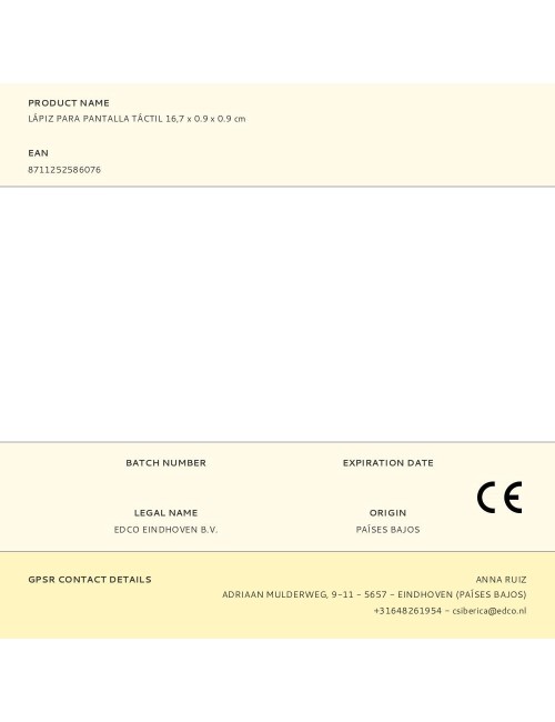 Lápiz para pantalla táctil 16,7 x 0.9 x 0.9 cm