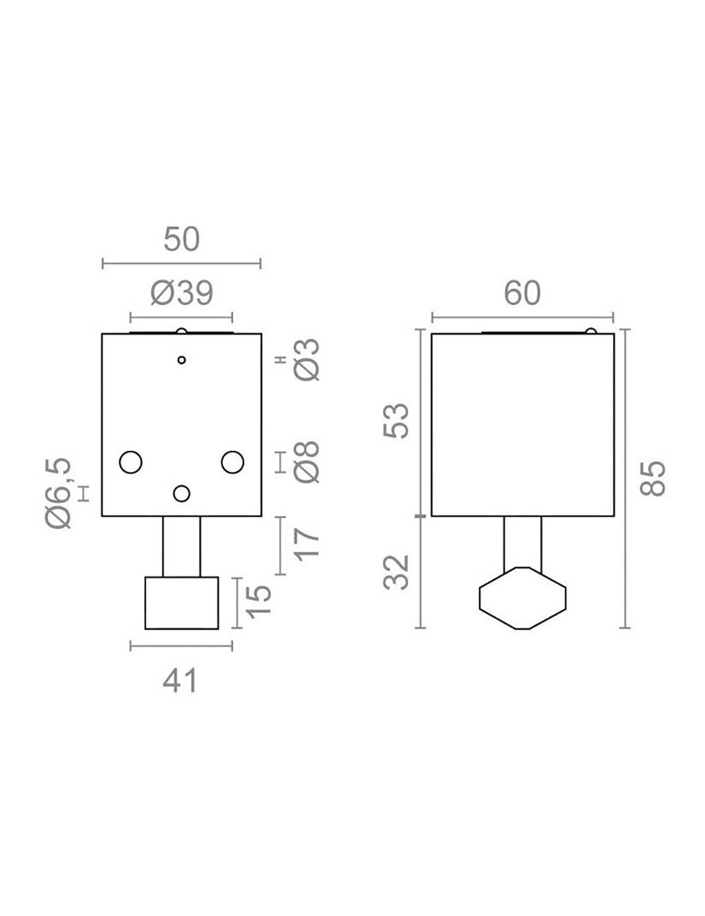 Candado cuadrado cn13 sin base con llave tubular cb