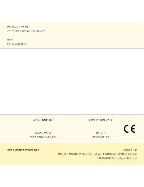 Cafetera para vehiculo 12 v