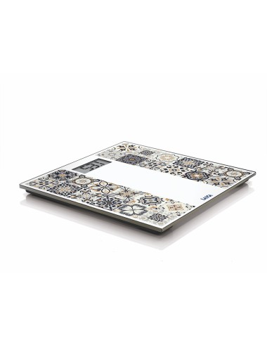 Báscula de baño electrónica con batería recargable cárga máxima 180 kg modelo estampado marrón