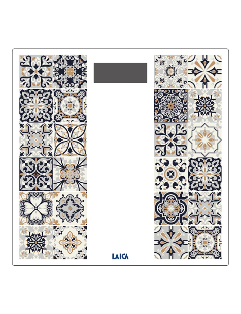 Báscula de baño electrónica con batería recargable cárga máxima 180 kg modelo estampado marrón