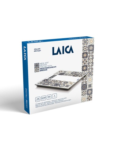 Báscula de baño electrónica con batería recargable cárga máxima 180 kg modelo estampado marrón