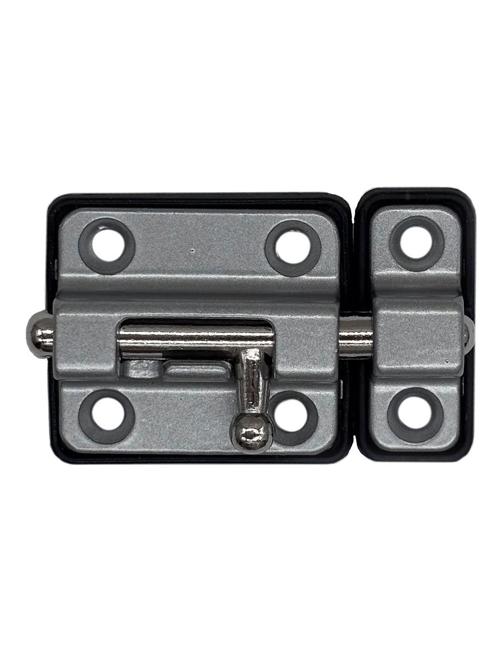 Pasador cerrojo base plástica 35 mm cromo mate