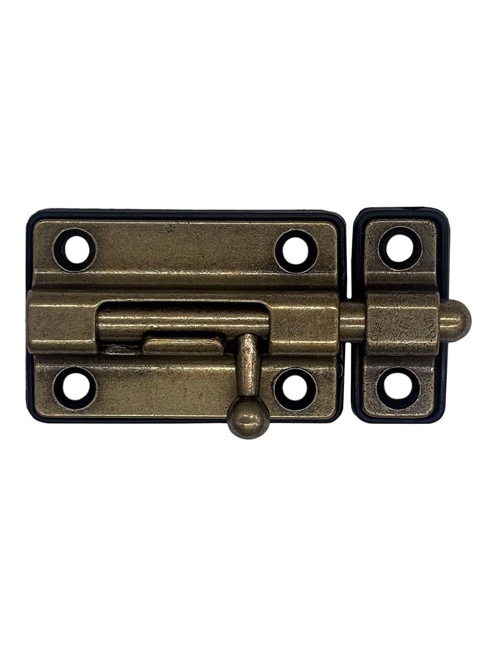 Pasador cerrojo base plástica. 50 mm cuero