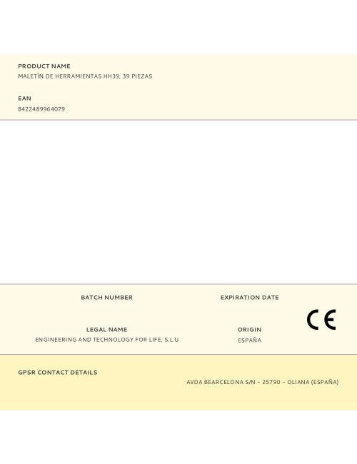 Maletín de herramientas hh39, 39 piezas