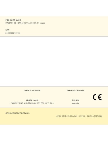 Maletín de herramientas hh94, 94 piezas