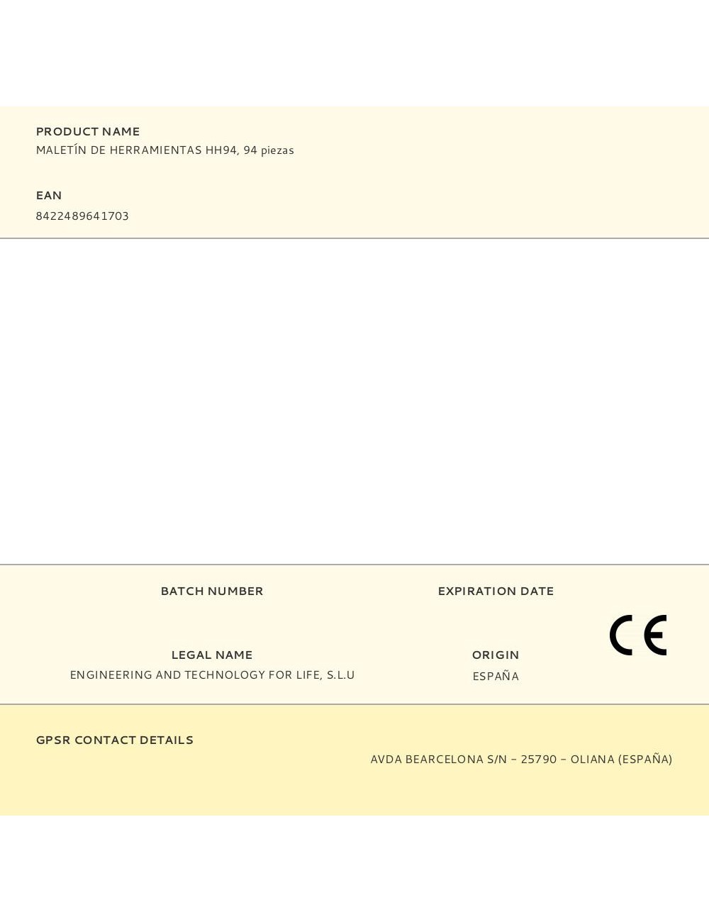 Maletín de herramientas hh94, 94 piezas