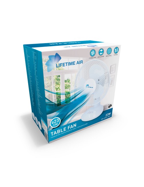 Ventilador sobremesa 22 w, ø23 cm, blanco, 270 x 210 x 352 mm