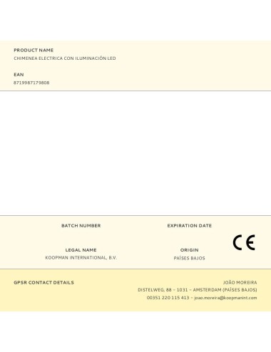 Iluminación decorativa con forma de chimenea de led 57 x 10 x 25 cm