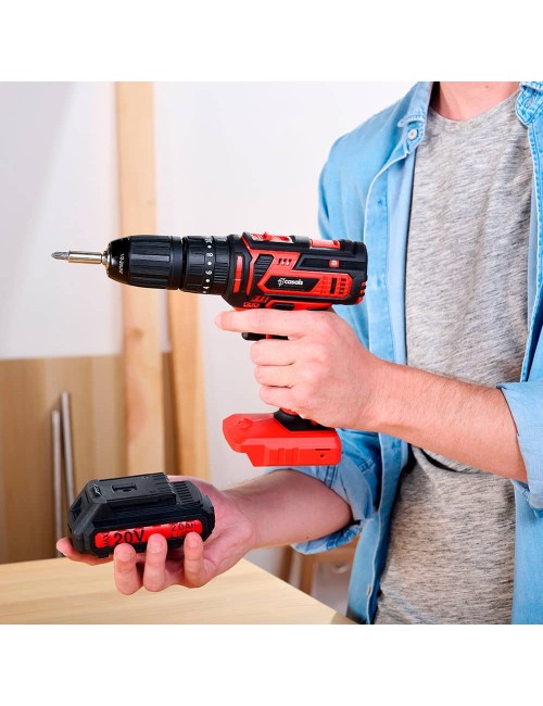 Taladro percutor / atornillador cid2050b 20 v incluye bateria + cargador