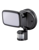 Aplique foco led con sensor crepuscular y de movimiento 10 w 750 lm 4000 k luz día, ip65, negro, ø12 × 14 × 17 cm