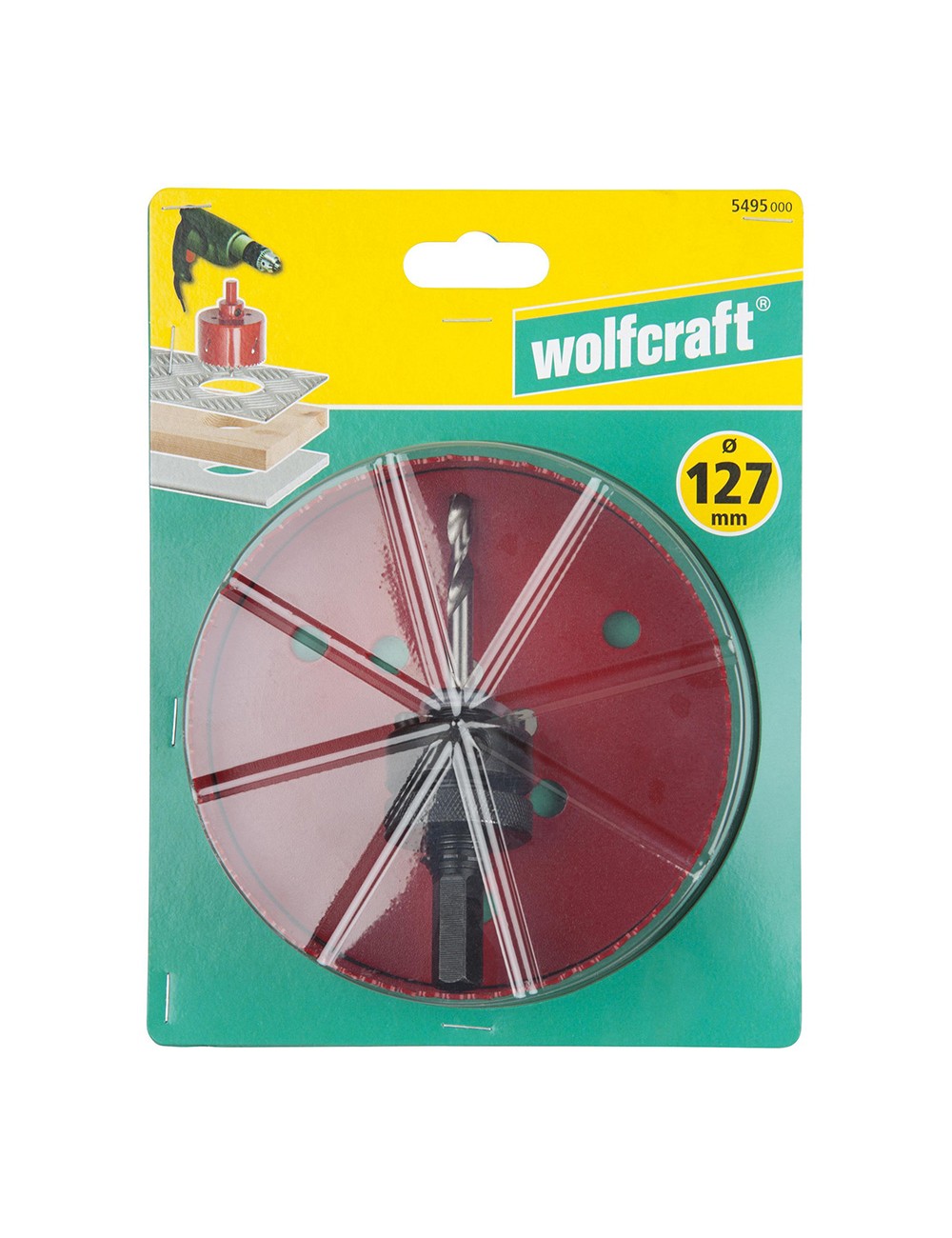 Sierra de corona bimetal con broca piloto ø127 mm