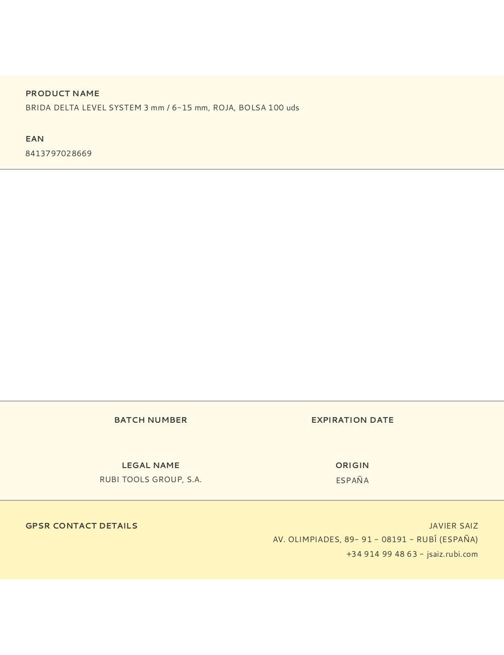 Brida delta level system 3 mm / 6-15 mm, roja, bolsa 100 uds