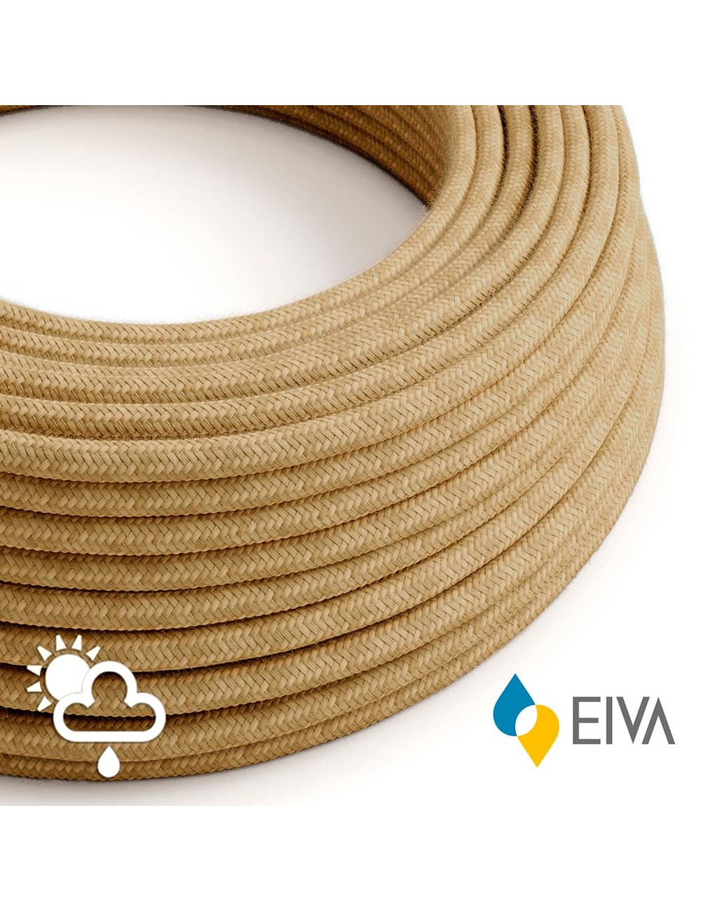 Manguera tubular h05rn-f, 2 x 1,00 mm, téxtil yute, 50 m