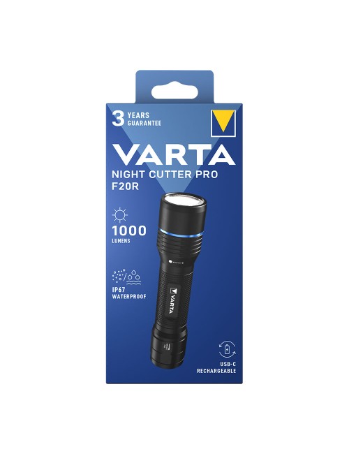 Linterna táctica night cutter pro f20r recargable 1000 lm ip67 + cordón y riñonera