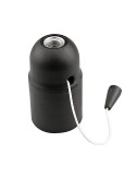 Portalamparas roscado liso con tirador e27 negro