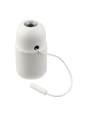 Portalamparas roscado liso con tirador e27 blanco