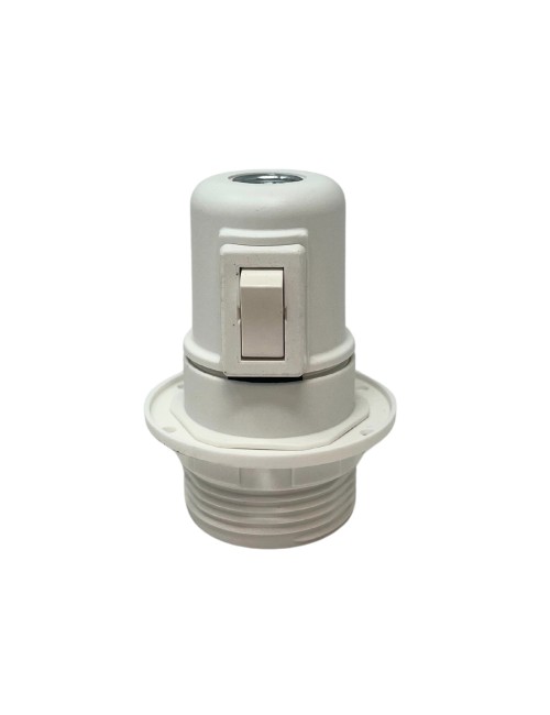 Portalámparas e27 con interruptor semirroscado con arandela 2 a 250 v blanco