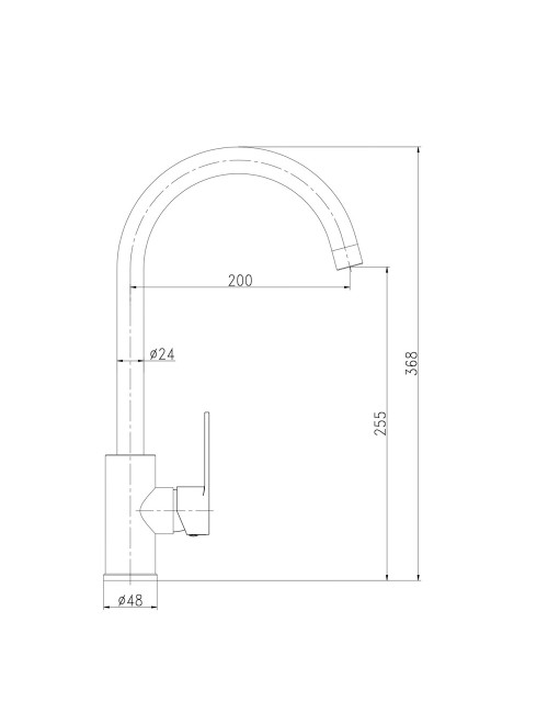 Grifo monomando de cocina caño alto negro mate serie miño