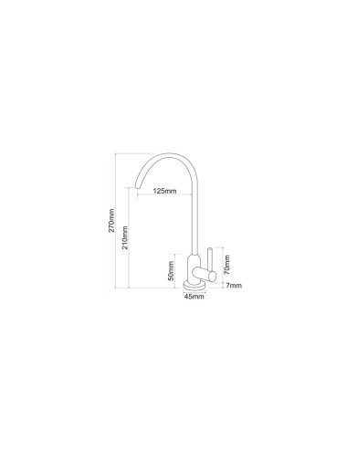 Grifo osmosis 1 agua, plateado cepillado