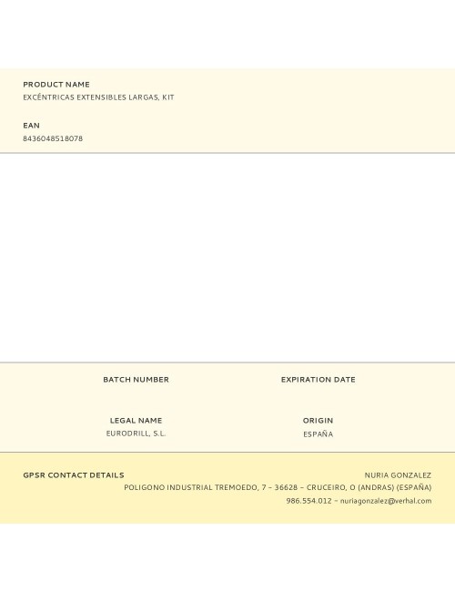 Excéntricas extensibles largas, kit