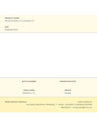 Válvula esfera, h-h, palanca 1/2"