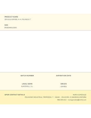 Válvula esfera, h-h, palanca 1"