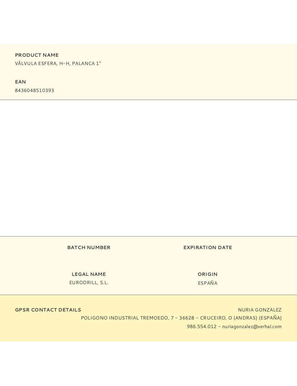 Válvula esfera, h-h, palanca 1"