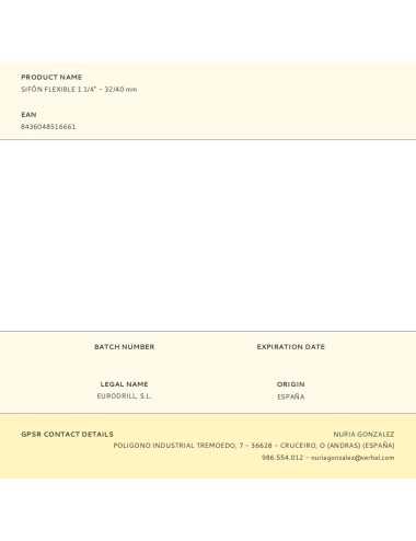 Sifón flexible 1 1/4" - 32/40 mm