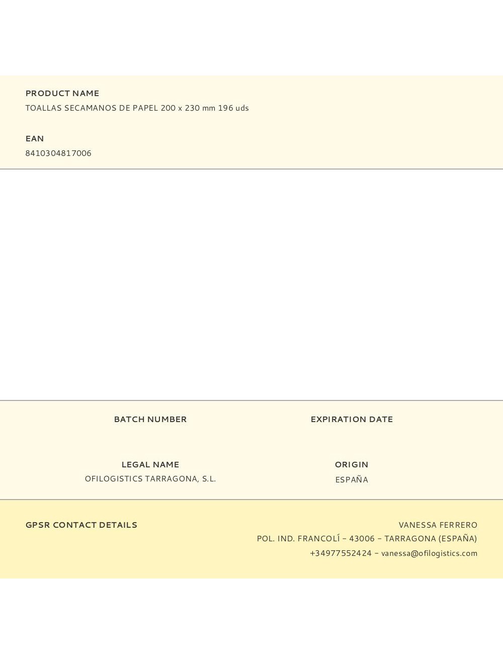 Toallas secamanos de papel 200 x 230 mm 196 uds