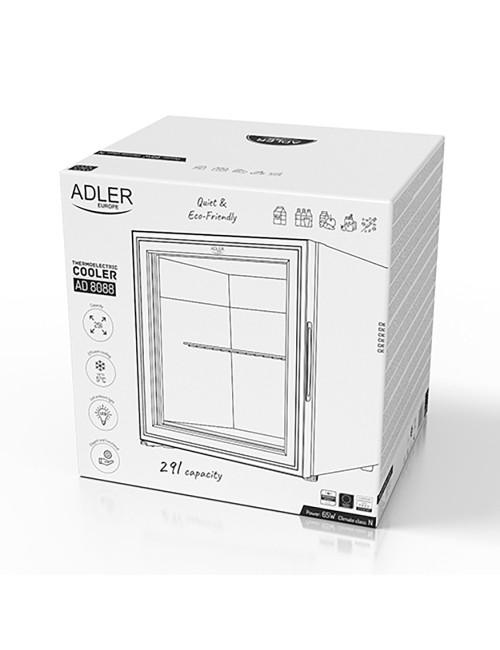 Nevera termoeléctrica ad8088, negra, 29 l, 38 x 47,1 x 45 cm