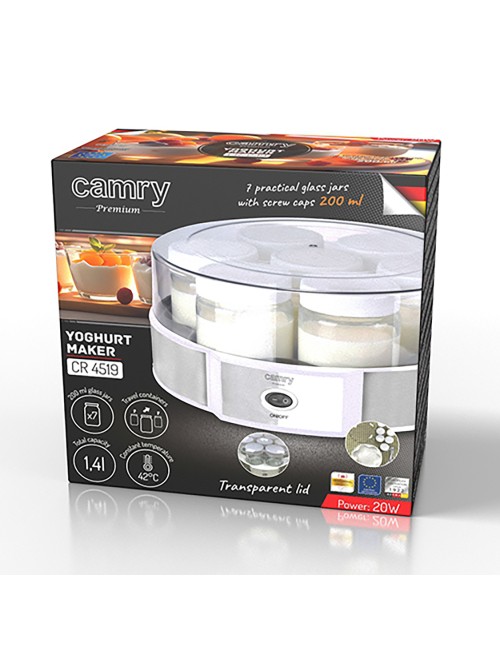 Yogurtera cr4519, blanca, 20 w, ø24 x 11,5 cm