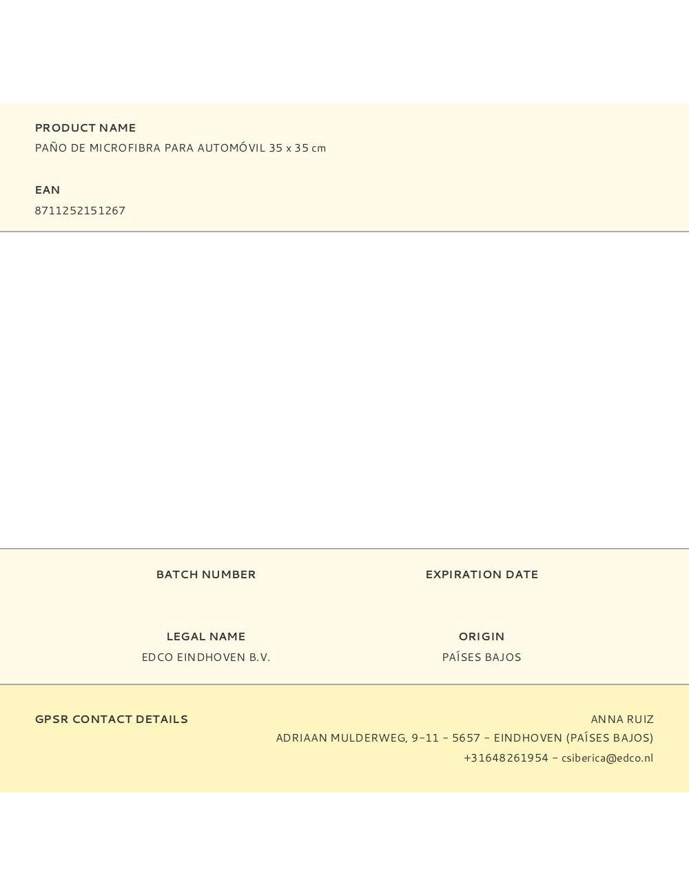 Paño de microfibra para automóvil 35 x 35 cm